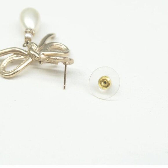 100% Authentic Chanel Faux Pearl & Strass CC Drop Earrings - Picture 4 of 12